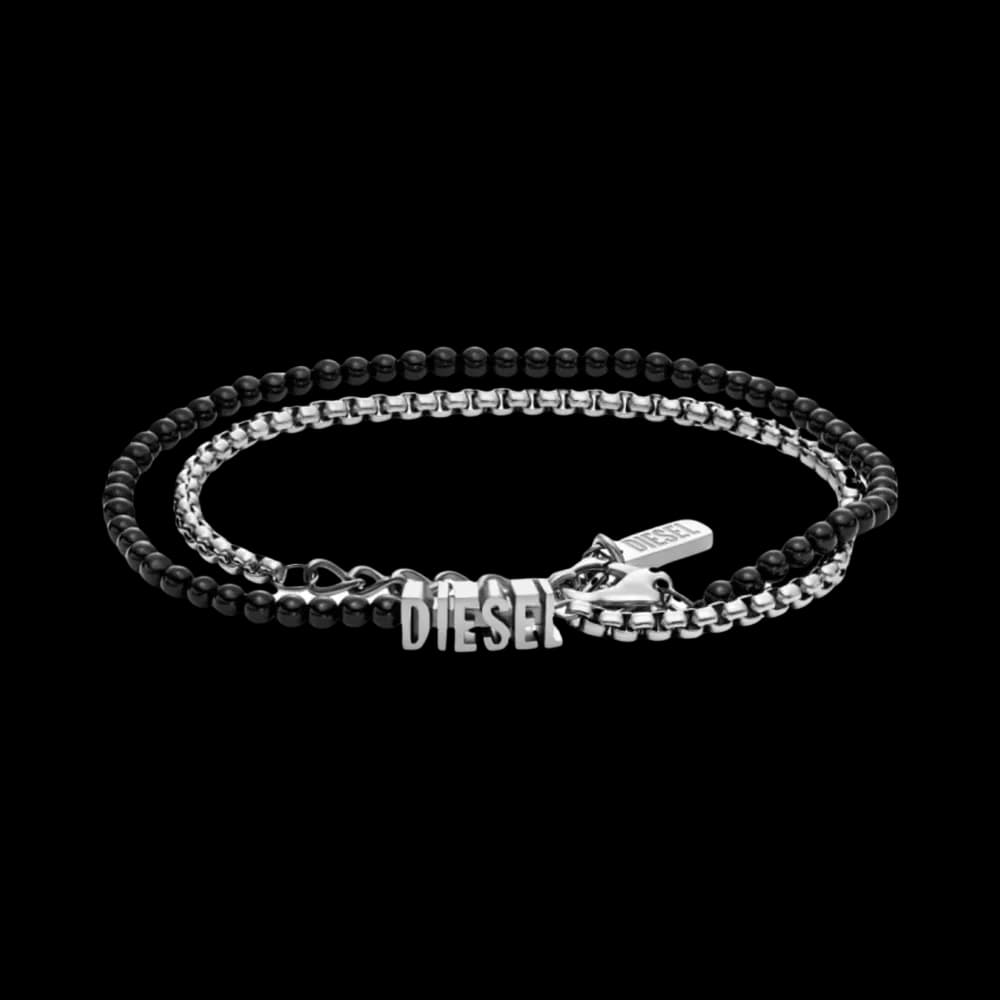 Diesel Dx1542040 Agate Bracelet Silver Black